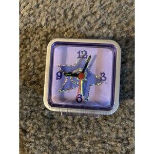 Y2K Stars Purple Mini Clock Travel Clock Quartz Girls